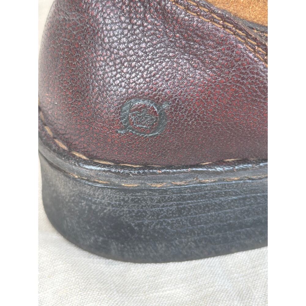 Born Boots 8.5 Brown Leather Suede Two Tone Riding Buckle Equestrian Crown Boret - Picture 3 of 9